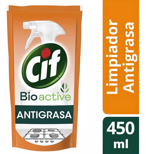 Kit Limpiadores Repuesto Cif Antigrasa Vidrios Baño 450 Ml