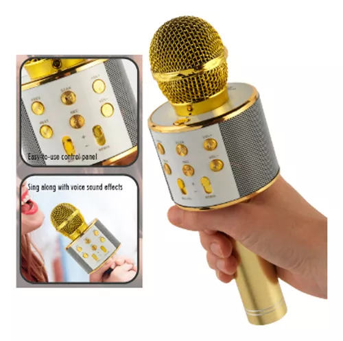 MICROFONO KARAOKE DORADO PARA NIÑOS - JUGUETES PANRE