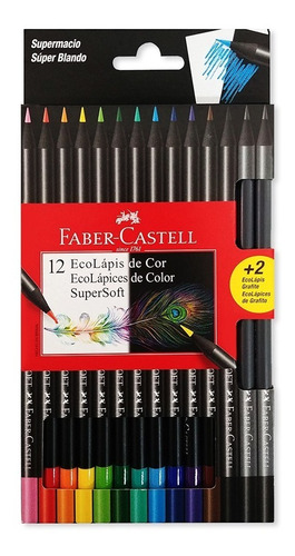 Colores Faber Castell Eco Lapis X 12 + 2 Lapices