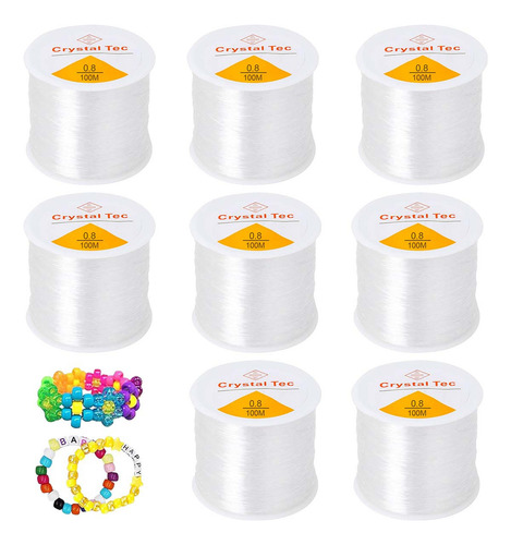 Hilo Elastico Para Pulsera 0.8 Mm Transparente 800 Mtrs