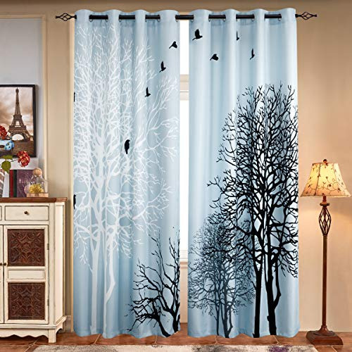 Cortinas Estampadas Para Oscurecimiento De Habitación, Color