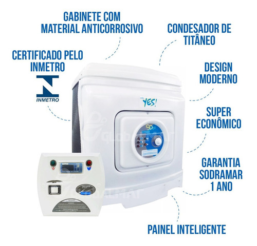 Trocador Calor Piscina Sd25 Quadro Digital Yes Titanio Sodra