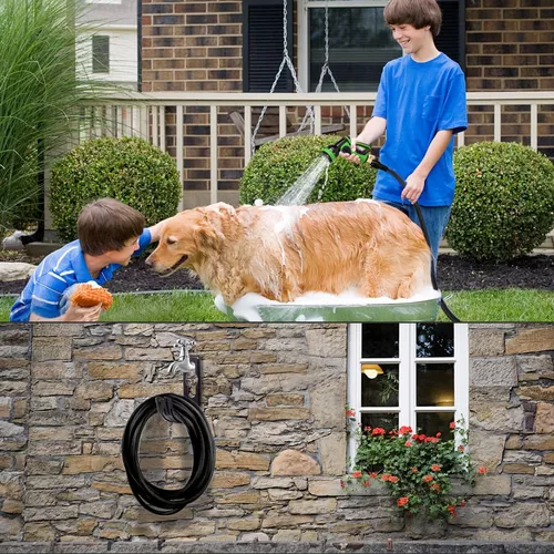 Manguera de jardín expandible de hasta 50 pies, manguera flexible ligera  para jardinería, accesorios de latón macizo, manguera de agua de látex