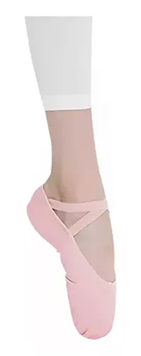 GENERICO Zapatillas Media Punta Lona Y Gamuza Ballet Niña Rosa