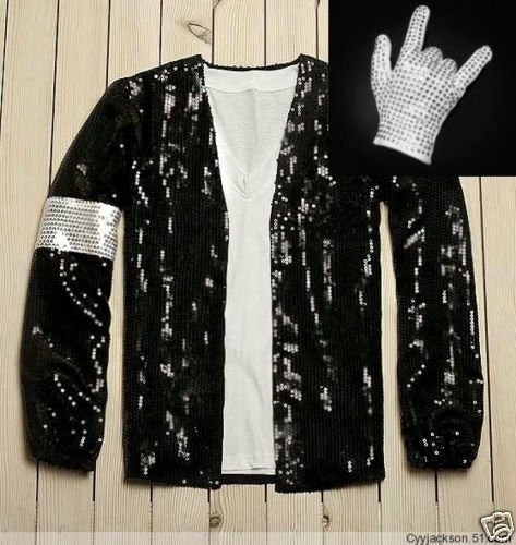 Fantasia Conjunto Jaqueta E Luva Brilhante Michael Jackson
