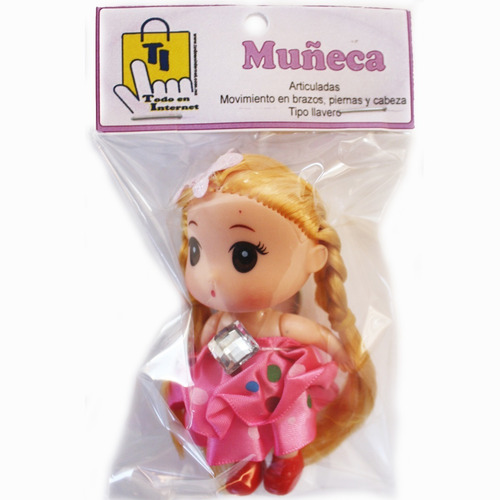 Muñeca Llavero Varios Modelos Y Colores Mov. Brazos Piernas