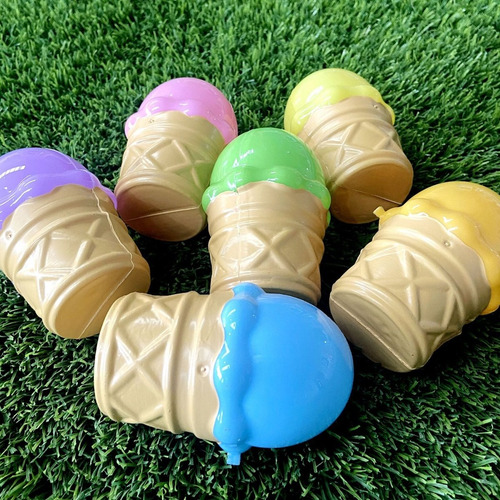 6 Huevos De Plástico Barquillo Helado Pascua Para Rellenar