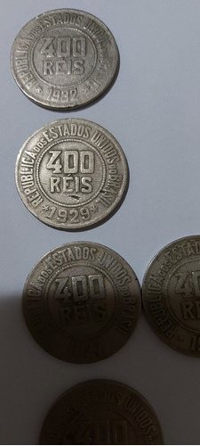 Vendo 6 Moedas De 400 Réis, 1918, 1919, 1927, 1929 E 1932.