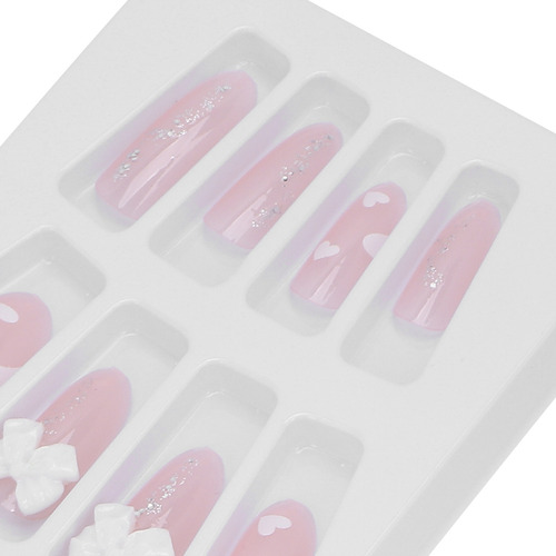 24 Pcs Kit De Uñas Falsas Extraíbles De Las Uñas Falsas