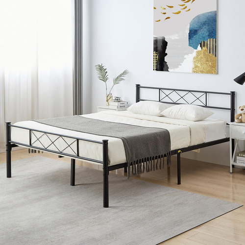 Base De Cama Matrimonial Con Cabecero Y Plataforma Resistent