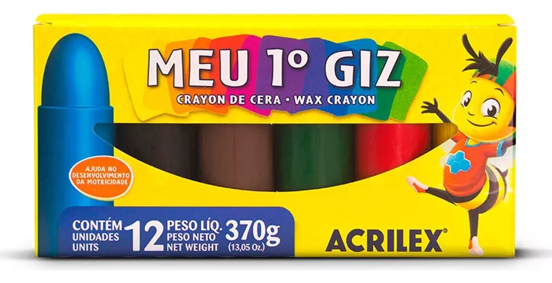 Segunda imagem para pesquisa de giz de cera estaca vermelho acrilex