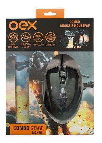 Imagem 2 de 2 de Combo Mouse Gamer 6 Botões Com Led E Mousepad Gamer Stage