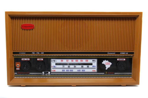 Rádio Companheiro 3 Faixas Itam Vintage Retrô Madeira Marrom