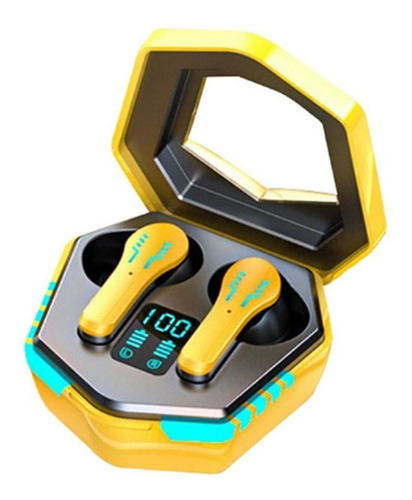 Audífonos Inalámbricos Bluetooth Tws Para Juegos, Hifi 9d, Color Amarillo