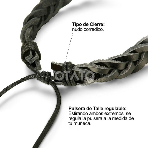 Pulsera Hombre - Brazalete Hombre - Pulsera Cuero Genuino Trenzado Vikingo - Brazalete Cuero - Pulseras Hombre