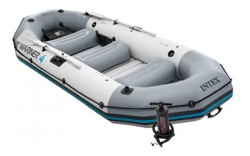 comprar Bote Inflável Intex Mariner 4 C\u002F Par Remos Bomba Barco Pesca