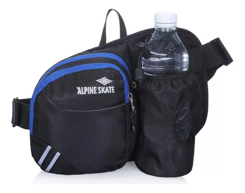 Riñonera Deportiva Alpine Skate 14078 Con Porta Botella Color Negro