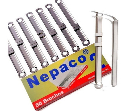 Broches Nepaco Veloz Velox Metalico Nro2 P/ Carpeta Archivo