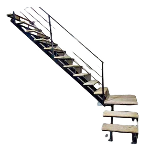 12. Escalera En L De Hierro Y Madera De 0.60 De Ancho