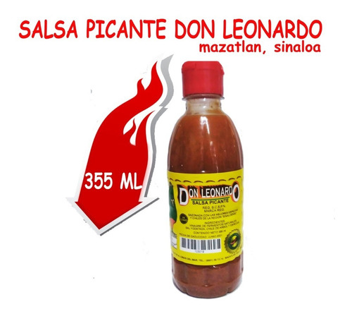 Salsa Picante Sinaloense Don Leonardo 24 Piezas/ 355ml