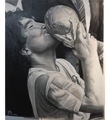 Imagen 1 de 4 de Pintura Echa A Mano (diego A. Maradona)