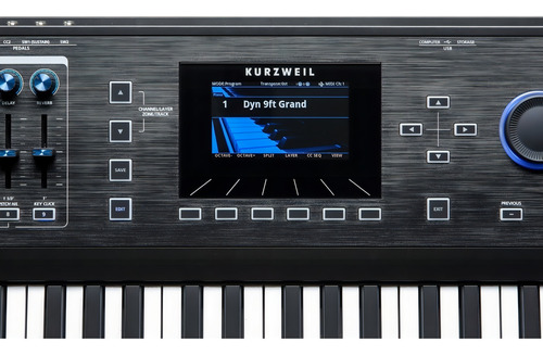 Piano Digital Kurzweil Pc4-7 Workstatiom 76 Teclas Pesadas Cor Preto