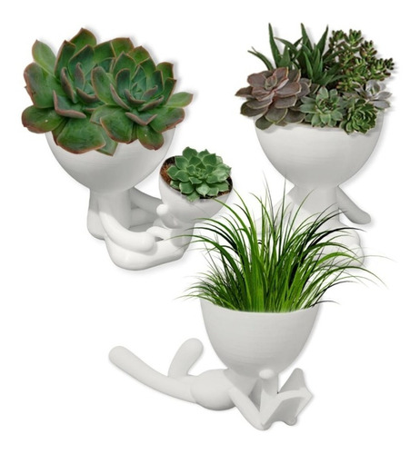 Set 3 Macetas Robert Grandes (diam. 10 Cm) Plantas Suculenta