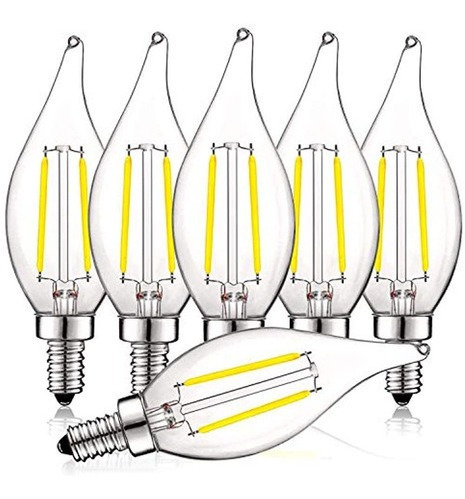 Luxrite 4w Bombillas Led De Candelabro Vintage Regulables, 4