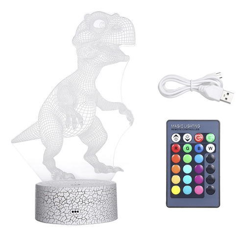 Lámpara Led Nocturna 3d Diaur Con Mando A Distancia Para Dec