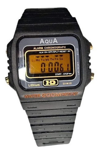 Relógio Digital Masculino Aqua 200 Mts Aq37 Dourado