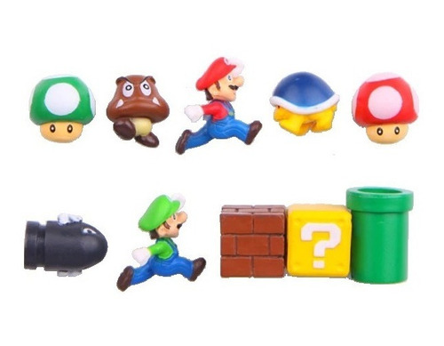 10 Figuras Set Imanes De Super Mario Bros Nintendo