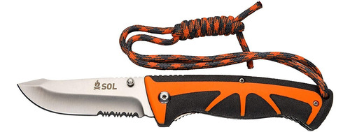 Sol Survival Stoke -cuchillo/navaja Plegable Naranja Y Ne...