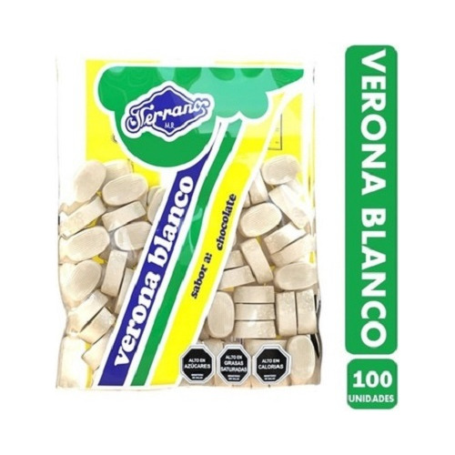 Chocolate Verona Blanco Bolsa De 100 Unidades 680gr