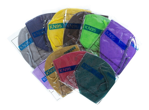 Imagen 6 de 8 de Kn95 Mascarillas Cubrebocas Lavables Caja10pz Colores Tomods