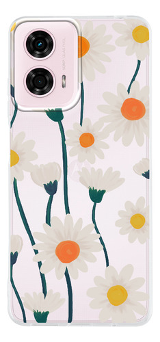 Funda Para Motorola Mujer Flores Margaritas Uso Rudo Tpu