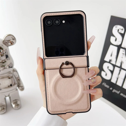 Funda Magnética De Piel Para Motorola Razr 50 40 Ultra Para Carga Inalámbrica, Funda Protectora Con Bisagra