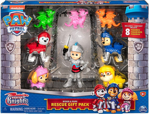 Set 8 Muñecos Paw Patrol Rescue Knights Gift Pack