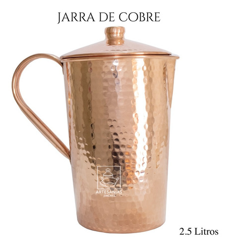 Jarra De Cobre Con Tapa Artesanal