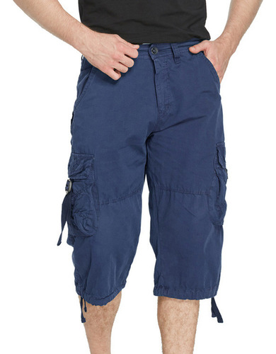 A Pantalón Casual De Color Puro Para Hombre, Bolsa De
