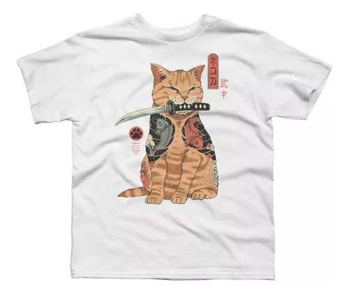 Remera Camiseta Harajuku Gato Estilo Japones Ukiyo Unisex