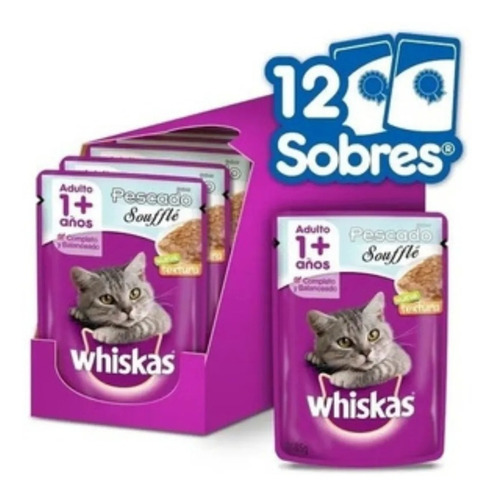 Whiskas Pouch Pescado Soufle 85 Grs. X 12 Unidades