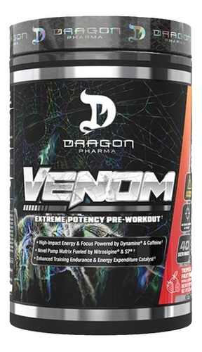 Pre Entreno Dragon Pharma Venom 40 Servs Extrema Potencia Sabor TROPICAL FRUIT PUNCH