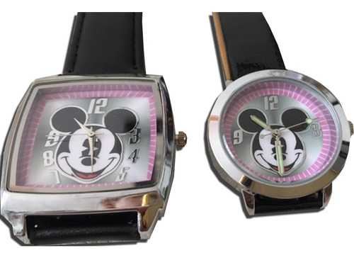2 Relojes Mickey Mouse Clasic.cuadrado+redondo. Envío Gratis