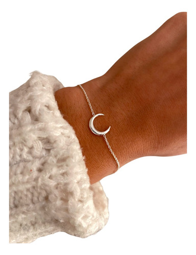 Pulsera Plata 925 Media Luna Mujer Regalo Garantía