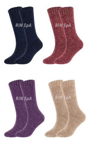 Calcetín Mujer De Lana Grueso Suave Y Térmico (4 Pares)