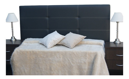 Respaldo De Sommier Mezanek Cuyo Queen 160cm X 120cm Cuero Sintético Negro