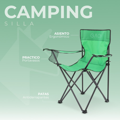 Silla Playera Plegable Portatil Para Exteriores Camping Gaon