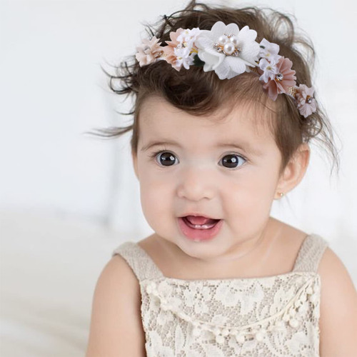 Diadema De Flores Para Niñas Elástica Diademas De Flores