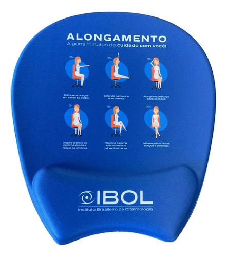 Mouse Pad Ergonômico Ambidestro Personalizado - 200 Pçs