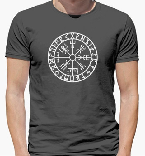 Playera Camiseta Vegvísir Brujula Vikinga Logo + Regalo 